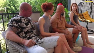Della Cate hostel threesome sex video
