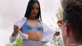 Petite Beau blue lace anal hardcore porn