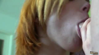Young redhead sucks older man xxx