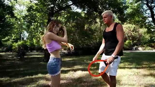 Anabel Busty pink top outdoors xxx porn scene