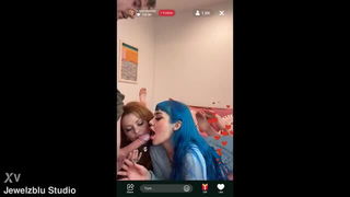 Jewelz Blu and Elly Clutch double blowjob sex video