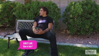 Ashley Lane oiled bench blowjob porn video