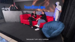 Sara Blonde red couch interview sex video