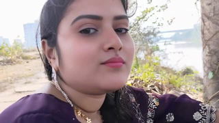 Indian girl in purple dress selfie outdoors hardcore porn