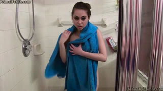 Riley Reid shower towel tease sex scene